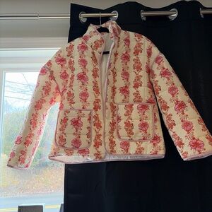 Amazon Cream Puff Jacket with Pink Floral Print